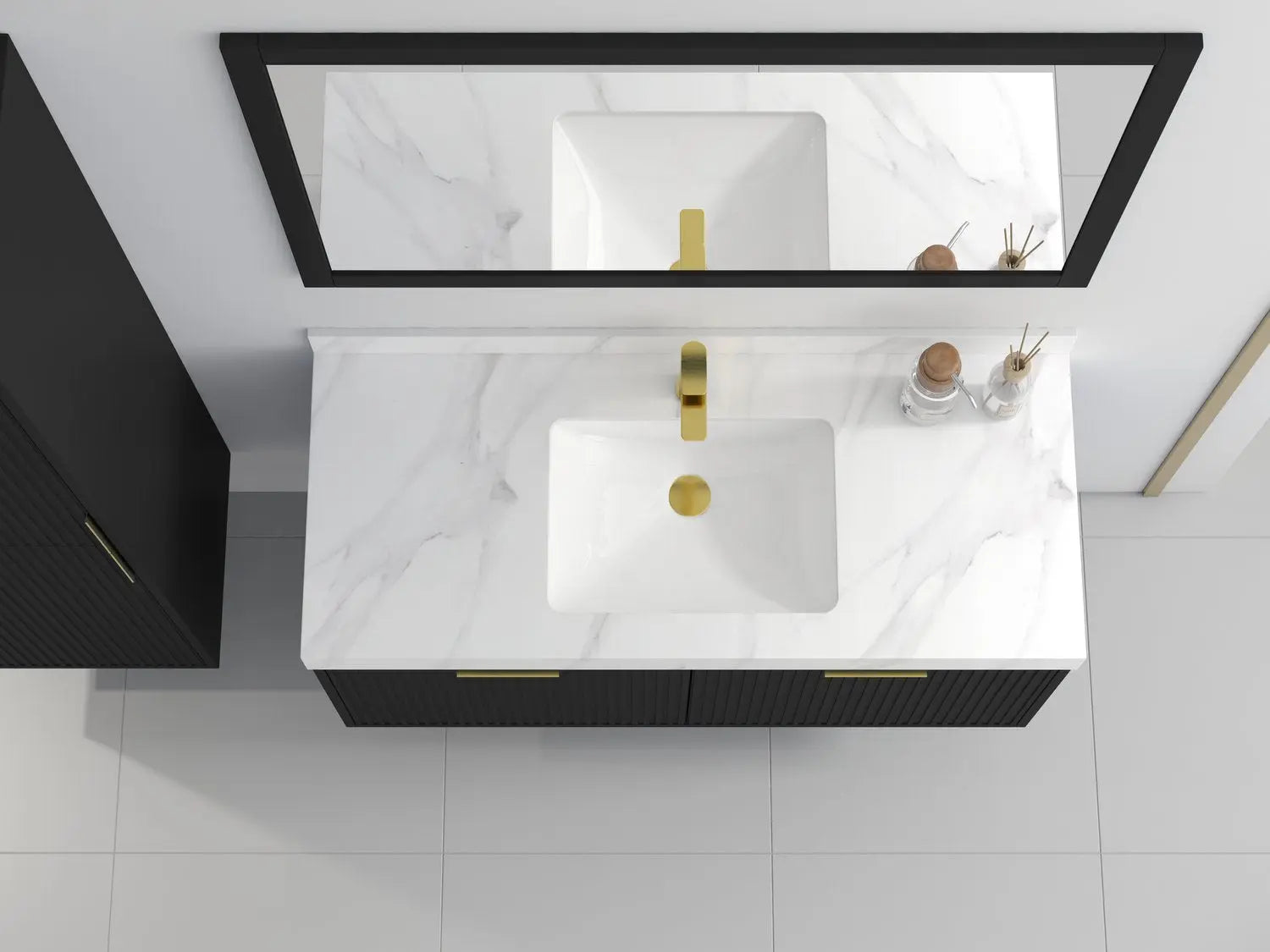 Bagno Italia Versace Wall Mount Bathroom Vanity With White Porcelain Top - Plumbing Market