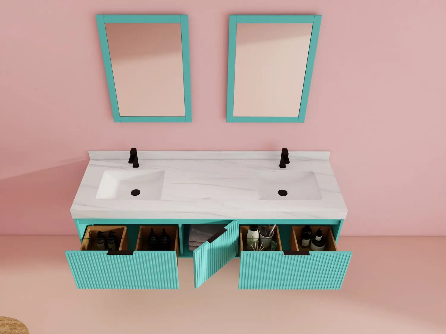 Bagno Italia Versace Wall Mount Bathroom Vanity With White Porcelain Top - Plumbing Market