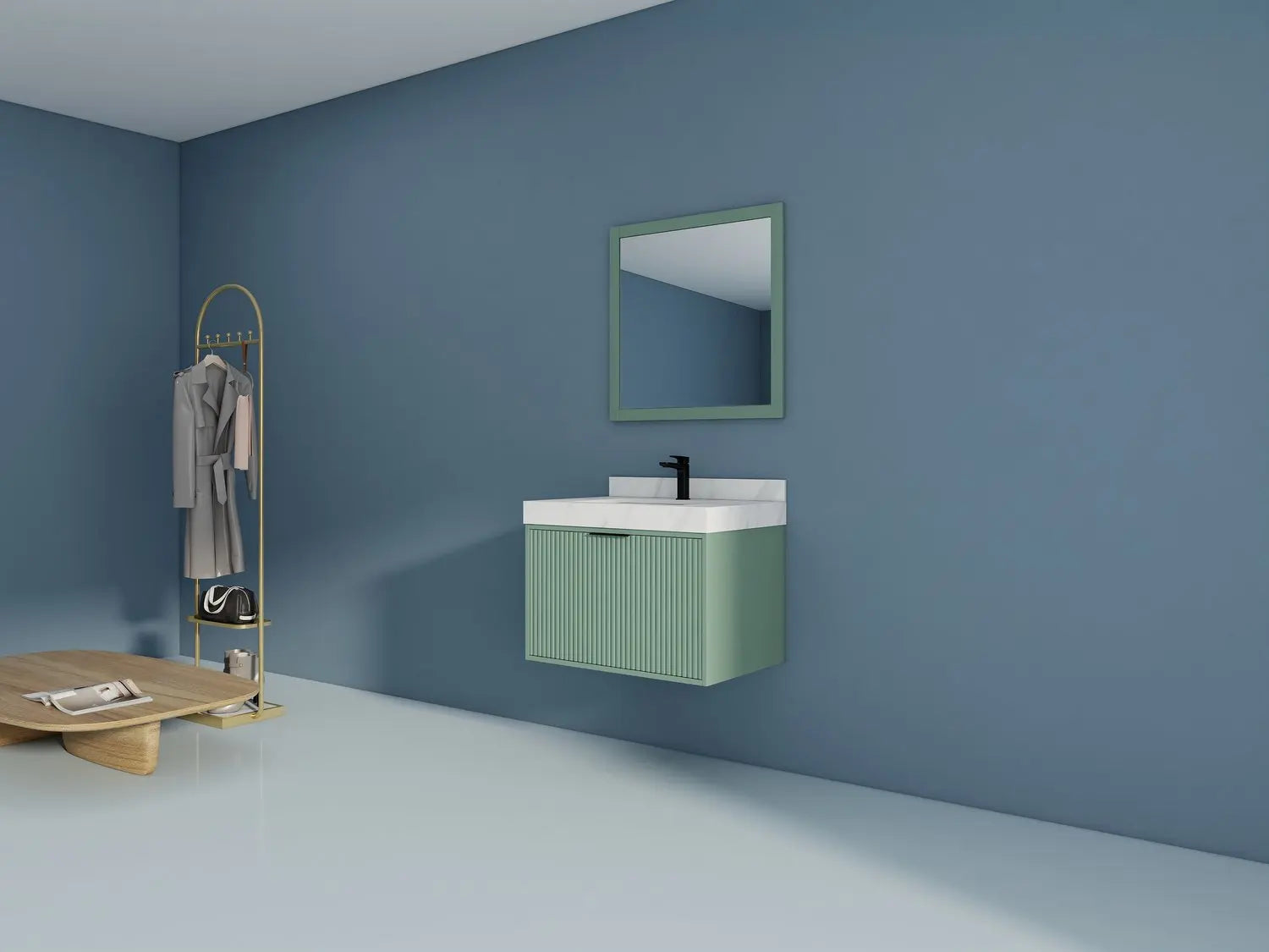 Bagno Italia Versace Wall Mount Bathroom Vanity With White Porcelain Top - Plumbing Market