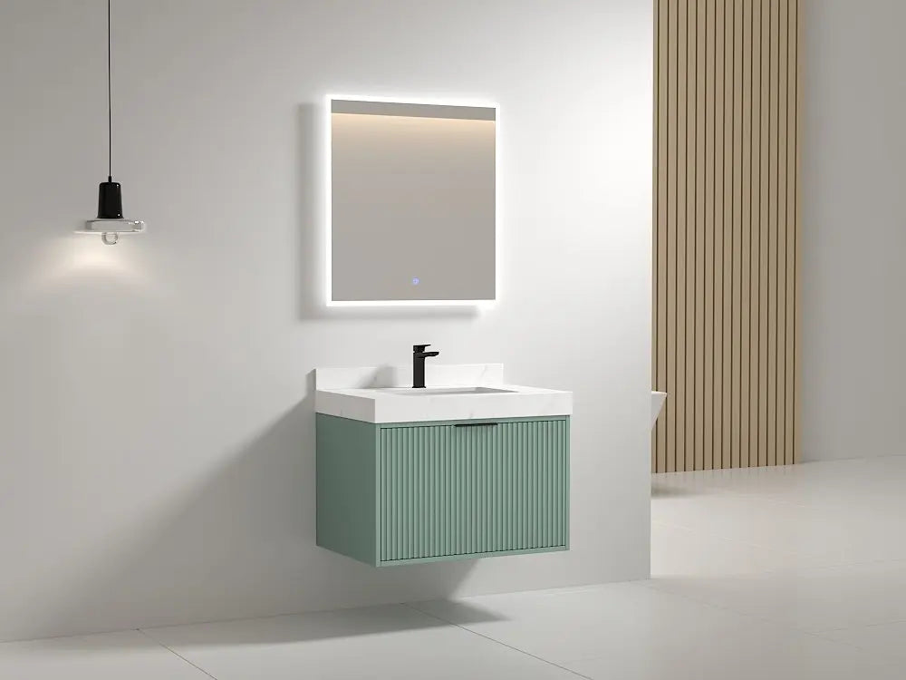 Bagno Italia Versace Wall Mount Bathroom Vanity With White Porcelain Top - Plumbing Market