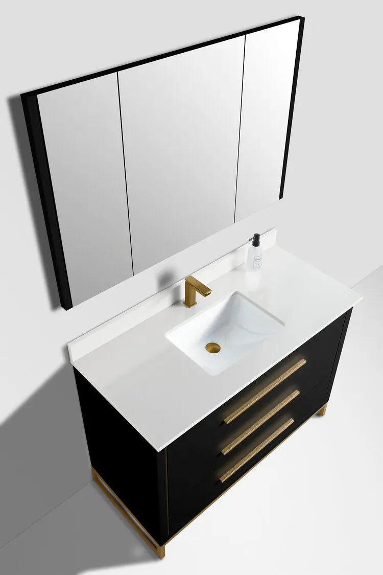 Bagno Italia Windsor Free Standing Bathroom Vanity Quartz Countertop - Plumbing Market