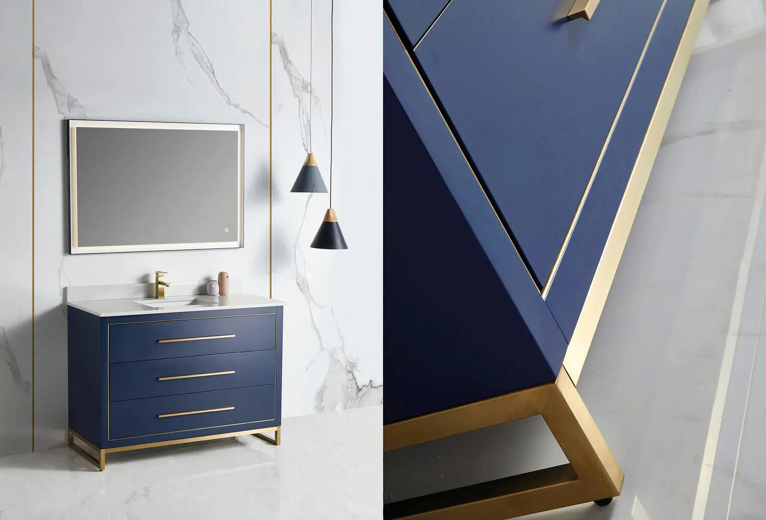 Bagno Italia Windsor Free Standing Bathroom Vanity Quartz Countertop - Plumbing Market