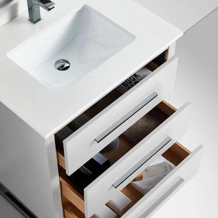 Bagno Italia Windsor Free Standing Bathroom Vanity Quartz Countertop - Plumbing Market