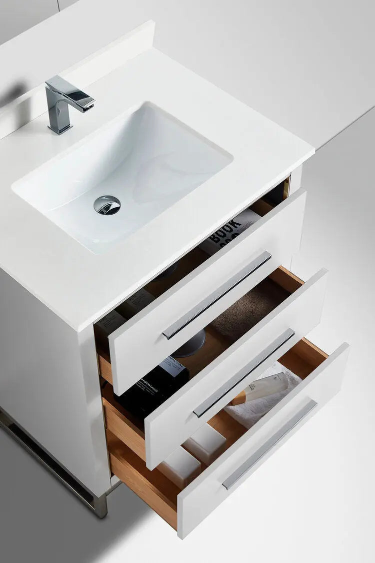 Bagno Italia Windsor Free Standing Bathroom Vanity Quartz Countertop - Plumbing Market