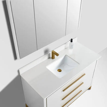 Bagno Italia Windsor Free Standing Bathroom Vanity Quartz Countertop - Plumbing Market