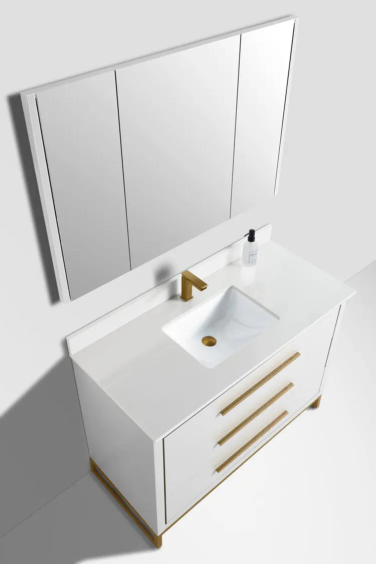 Bagno Italia Windsor Free Standing Bathroom Vanity Quartz Countertop - Plumbing Market