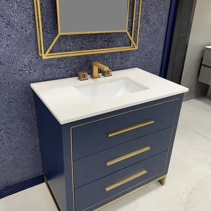 Bagno Italia Windsor Free Standing Bathroom Vanity Quartz Countertop - Plumbing Market