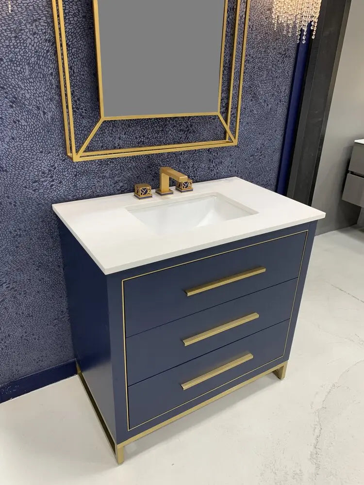 Bagno Italia Windsor Free Standing Bathroom Vanity Quartz Countertop - Plumbing Market