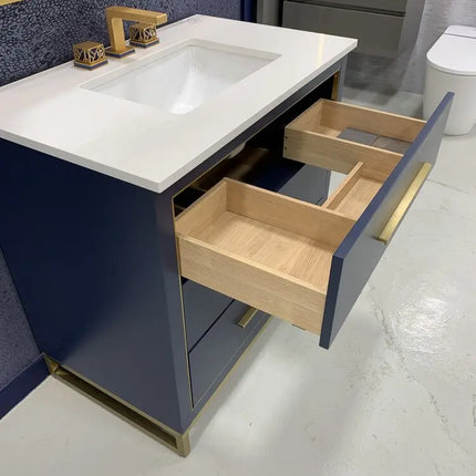 Bagno Italia Windsor Free Standing Bathroom Vanity Quartz Countertop - Plumbing Market