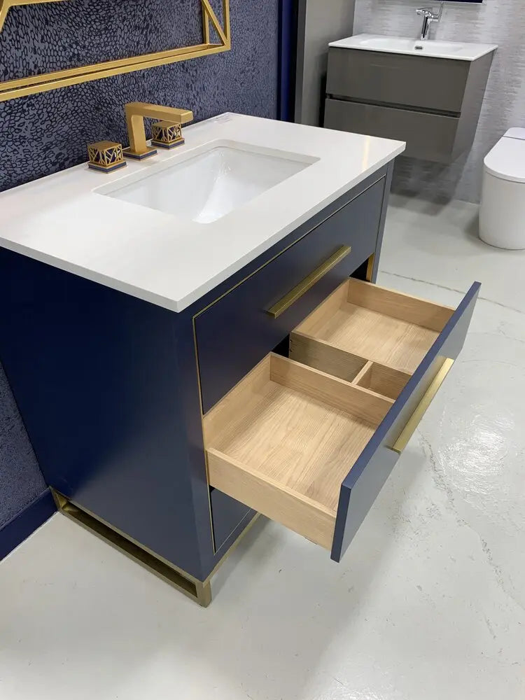 Bagno Italia Windsor Free Standing Bathroom Vanity Quartz Countertop - Plumbing Market