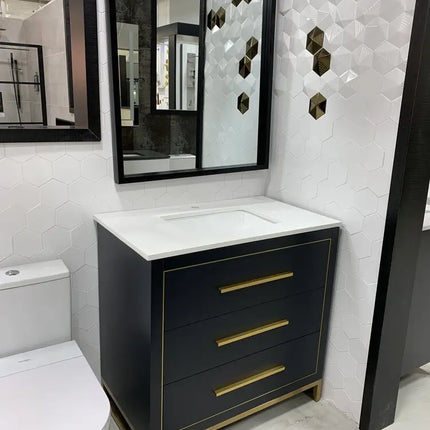 Bagno Italia Windsor Free Standing Bathroom Vanity Quartz Countertop - Plumbing Market