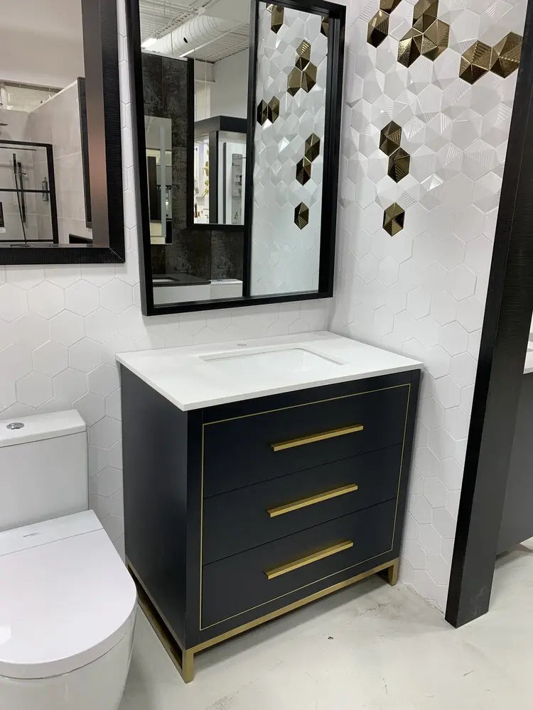 Bagno Italia Windsor Free Standing Bathroom Vanity Quartz Countertop - Plumbing Market