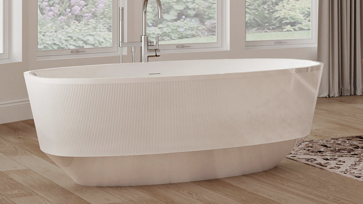 Oceania Mystic Striped 64 Freestanding Bathtub 63.5" x 32.5" x 22"