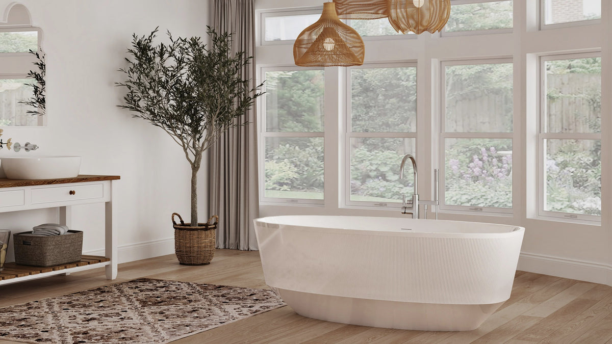 Oceania Mystic Striped 64 Freestanding Bathtub 63.5" x 32.5" x 22"