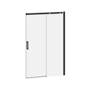 Kalia VIVIO  Alcove Sliding Shower Door 2 Panels 48''x75'' Chrome/Black Clear Duraclean Glass DR1477-150-003 - Plumbing Market