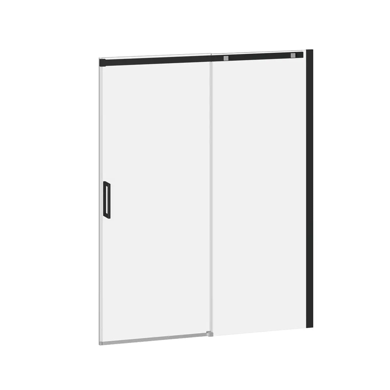 Kalia VIVIO  Alcove Sliding Shower Door 2 Panels 60''x75'' Chrome/Black Clear Duraclean Glass DR1478-150-003 - Plumbing Market