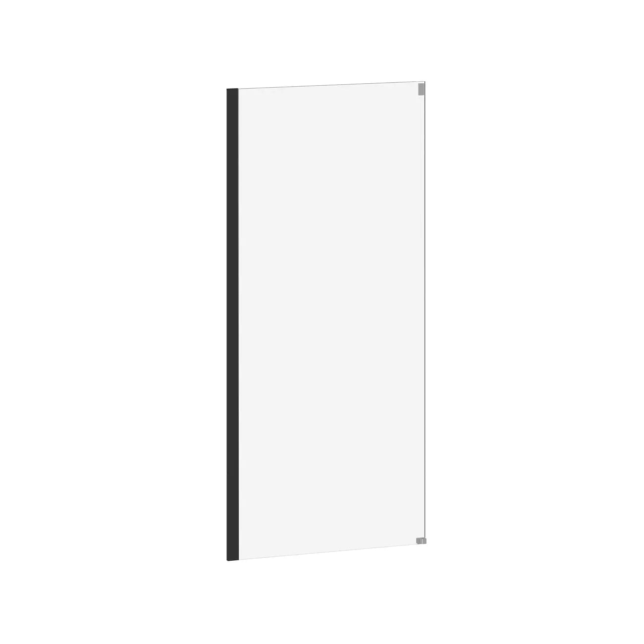 Kalia VIVIO  36''x75'' Return Panel Chrome/Black Clear Glass DR1479-150-003 - Plumbing Market