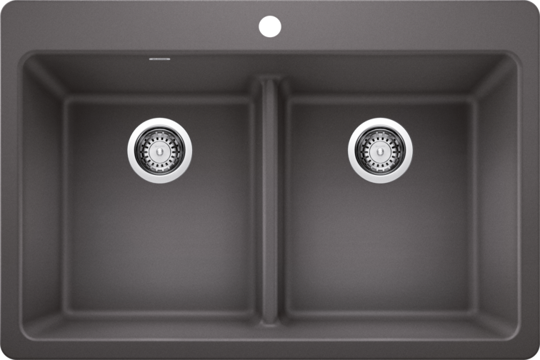 Blanco  LIVEN 33 Equal Double Low Divide Silgranit Kitchen Sinks - Plumbing Market