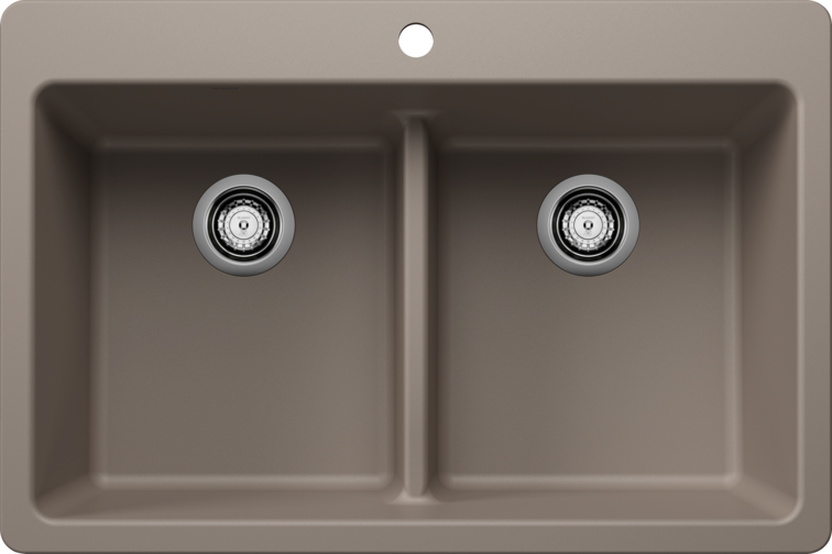 Blanco  LIVEN 33 Equal Double Low Divide Silgranit Kitchen Sinks - Plumbing Market