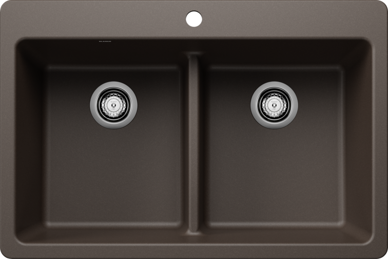 Blanco  LIVEN 33 Equal Double Low Divide Silgranit Kitchen Sinks - Plumbing Market