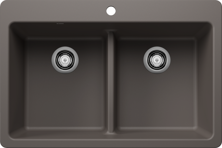 Blanco  LIVEN 33 Equal Double Low Divide Silgranit Kitchen Sinks - Plumbing Market