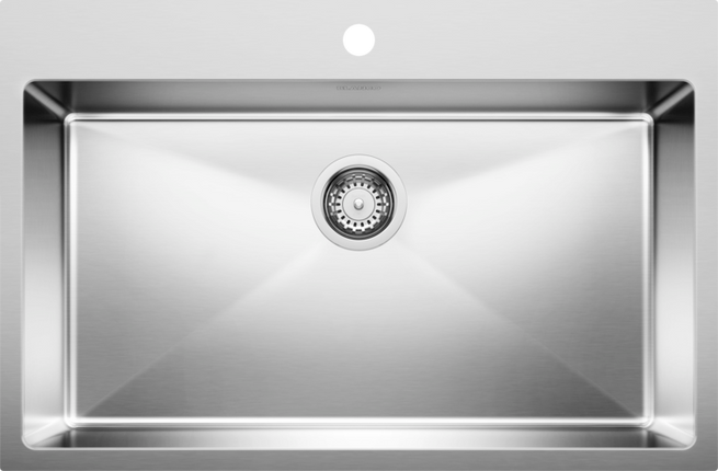 Blanco  QUATRUS R15 Drop-in Super Single Stainless Steel Kitchen Sinks - Plumbing Market