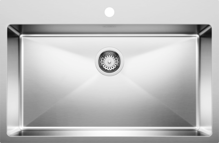 Blanco  QUATRUS R15 Drop-in Super Single Stainless Steel Kitchen Sinks - Plumbing Market