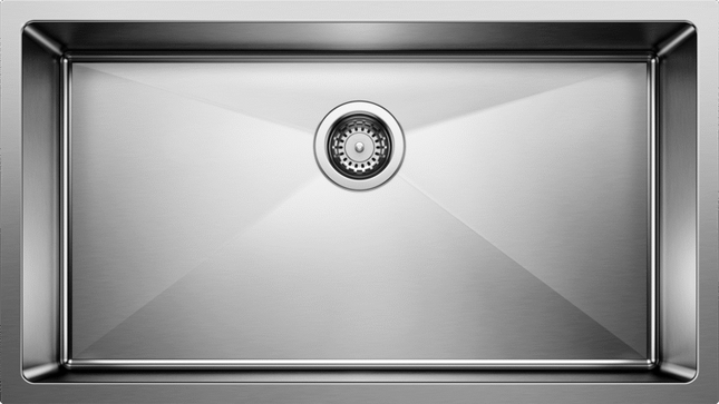 Blanco  QUATRUS R15 U Super Single Stainless Steel Kitchen Sinks - Plumbing Market
