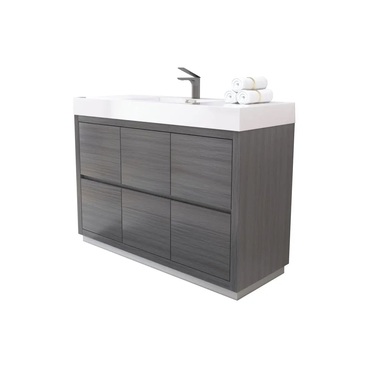 Bliss 48" Vulcan Ash Grey Free Standing Modern Bathroom Vanity Bliss 48″ Vulcan Ash Grey Free Standing Modern Bathroom Vanity - Plumbing Market