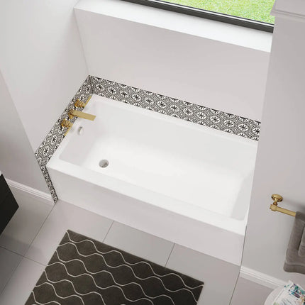 Bosca 6030 IFS AFR Acrylic Alcove Left-Hand Drain Bathtub in White - Plumbing Market