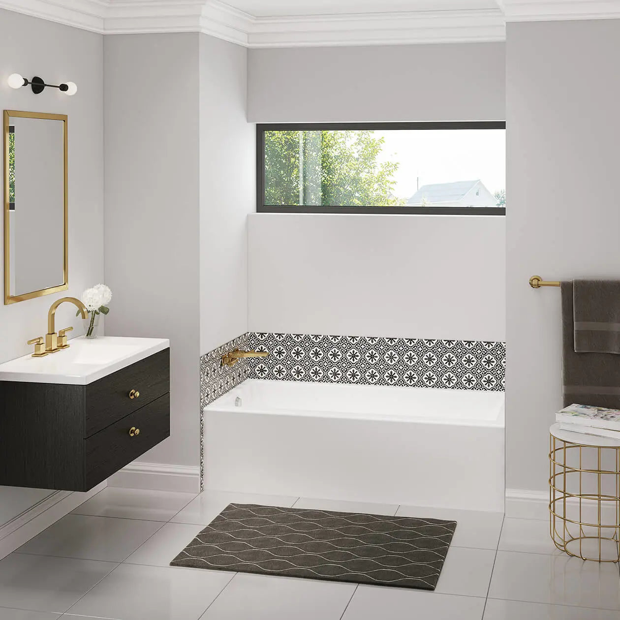 Bosca Access 6030 Acrylic Alcove Left-Hand Drain Bathtub in White - Plumbing Market