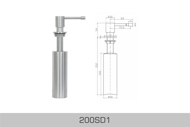 Bosco Accessories - Soap Dispenser 200SD1 - Plumbing Market