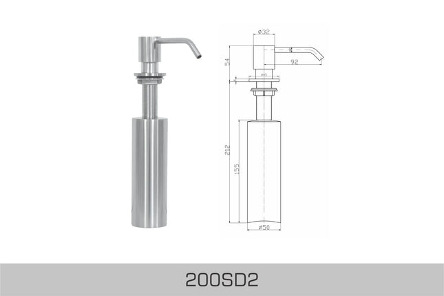 Bosco Accessories - Soap Dispenser 200SD2 - Plumbing Market