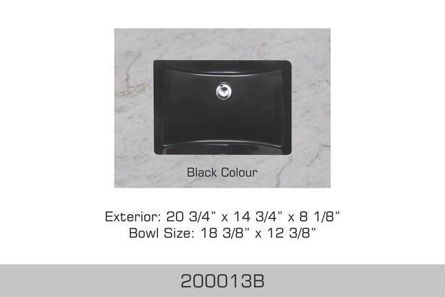 Bosco Bathroom - Ceramic Vanity Sink Black 200013B - Plumbing Market