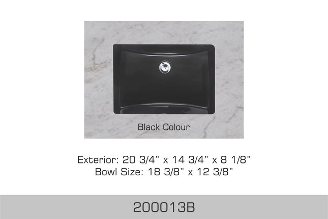 Bosco Bathroom - Ceramic Vanity Sink Black 200013B - Plumbing Market