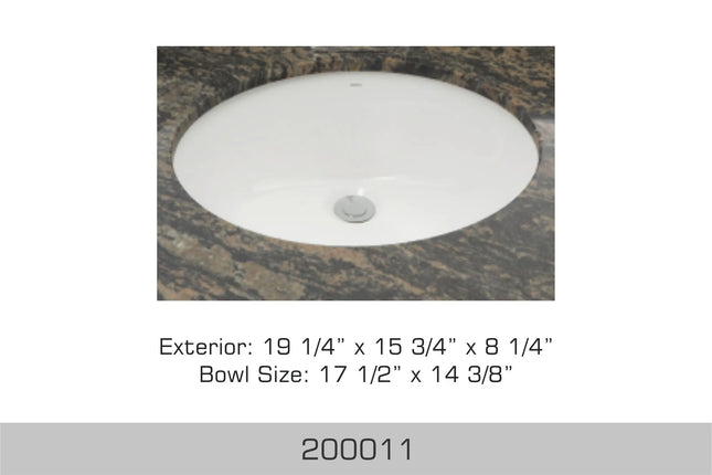 Bosco Bathroom - Ceramic Vanity Sink White 200011 - Plumbing Market