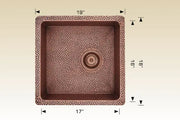 Bosco Copper Series 19" x 18" Kitchen Sink Radius Corner 206018 - Plumbing Market