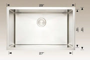 Bosco Deluxe Series 29" x 18" Single Bowl Kitchen Sink Radius Corner 202220 - Plumbing Market
