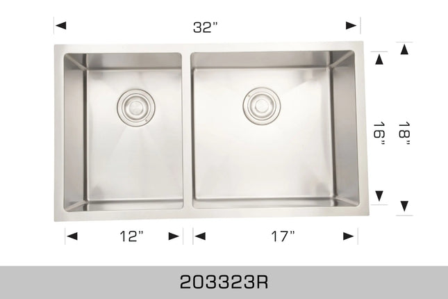 Bosco Deluxe Series 32" x 18" Radius Corner 203323R - Plumbing Market