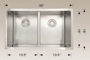 Bosco Deluxe Series Plus 30" x 18" Kitchen Sink Radius Corner 203319M Plus - Plumbing Market