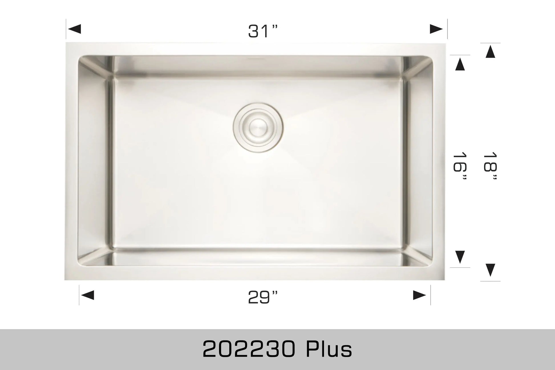 Bosco Deluxe Series Plus 31" x 18" Single Bowl Kitchen Sink Radius Corner 202230 Plus - Plumbing Market