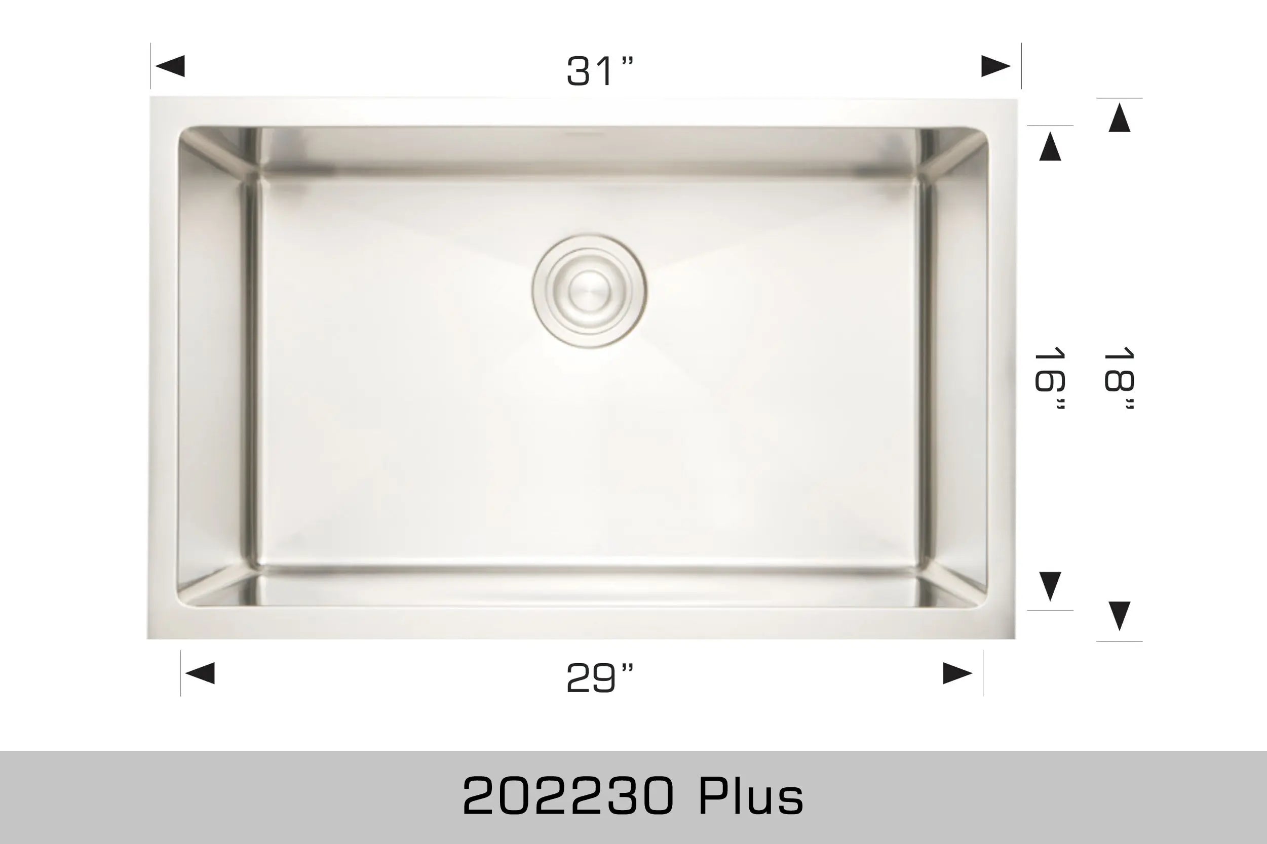 Bosco Deluxe Series Plus 31" x 18" Single Bowl Kitchen Sink Radius Corner 202230 Plus - Plumbing Market