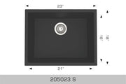 Bosco Granite Series 23" x 18" Single Bowl Undermount Kitchen Sink 205023S - Plumbing Market