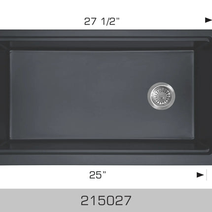 Bosco Granite Series 27 1/2" x 18 1/2" Single Bowl Undermount or Drop-In Kitchen Sink 215027 - Plumbing Market