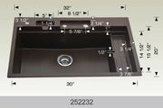 Bosco Granite Series 32" x 20" Undermount or Drop-in Kitchen Sink 252232 - Plumbing Market