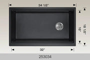 Bosco Granite Series 34 1/2" x 18 1/2" Undermount or Drop-in 253034 - Plumbing Market