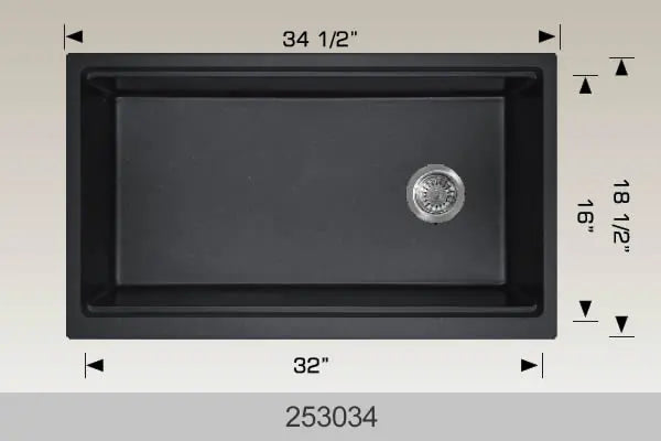 Bosco Granite Series 34 1/2" x 18 1/2" Undermount or Drop-in 253034 - Plumbing Market
