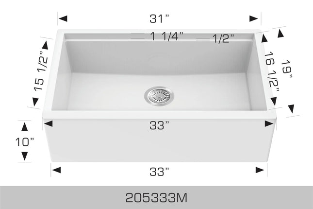 Bosco Granite Series - Apron Sink 205333M - Plumbing Market