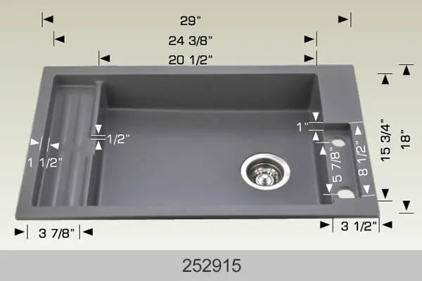 Bosco Granite Universal Design Series - Undermount or Drop-in 252915 - Plumbing Market