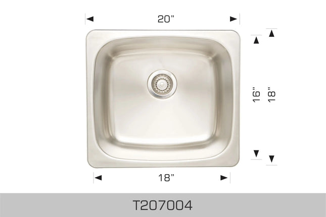 Bosco Laundry Sinks 20" x 18" Drop In or undermount T207004 - Plumbing Market